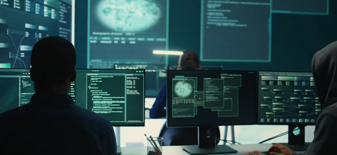Governmental agency team conducting cyber security monitoring